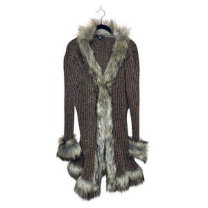 Current Mood x Dolls Kill Furry Foe Long Cardigan XS/S